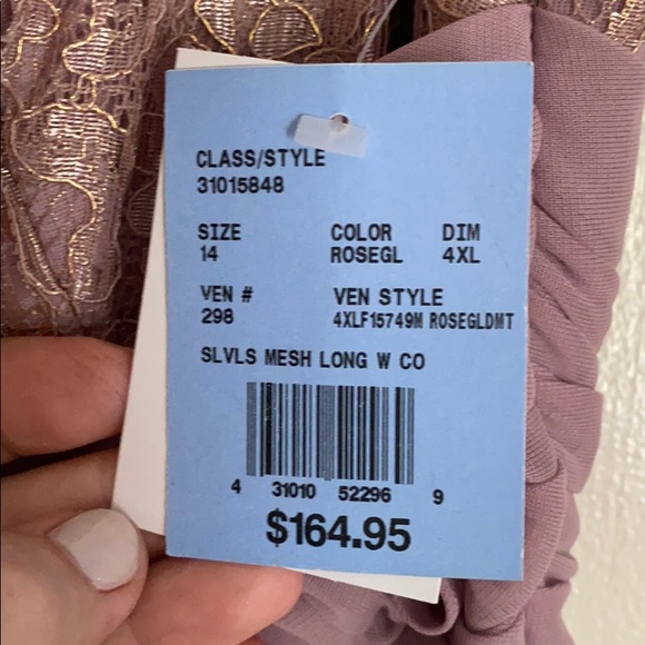 Rose gold Metallic dress extra length - Picture 3 of 3